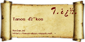 Tanos Ákos névjegykártya